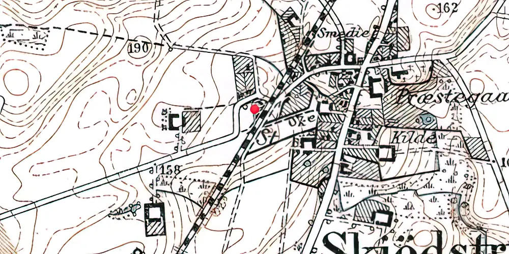 Historisk kort over Skødstrup Letbanestation 