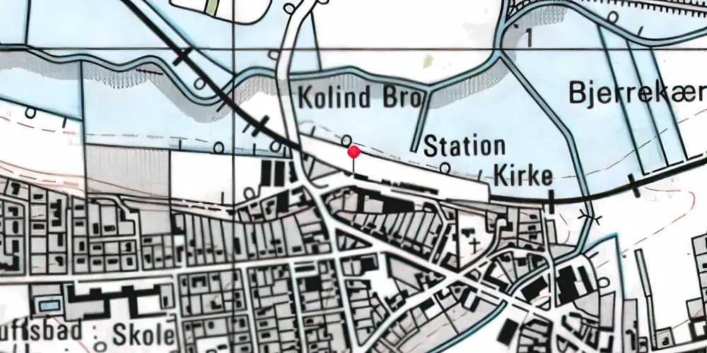 Historisk kort over Kolind Letbanestation 
