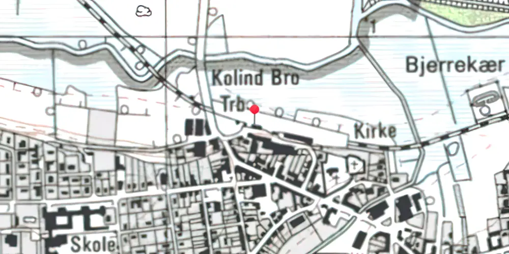 Historisk kort over Kolind Letbanestation