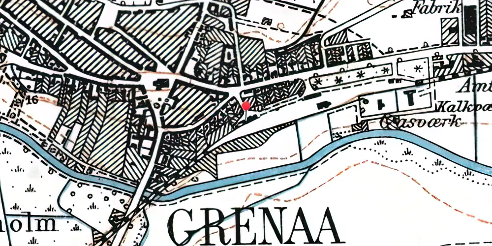 Historisk kort over Grenaa Letbanestation 