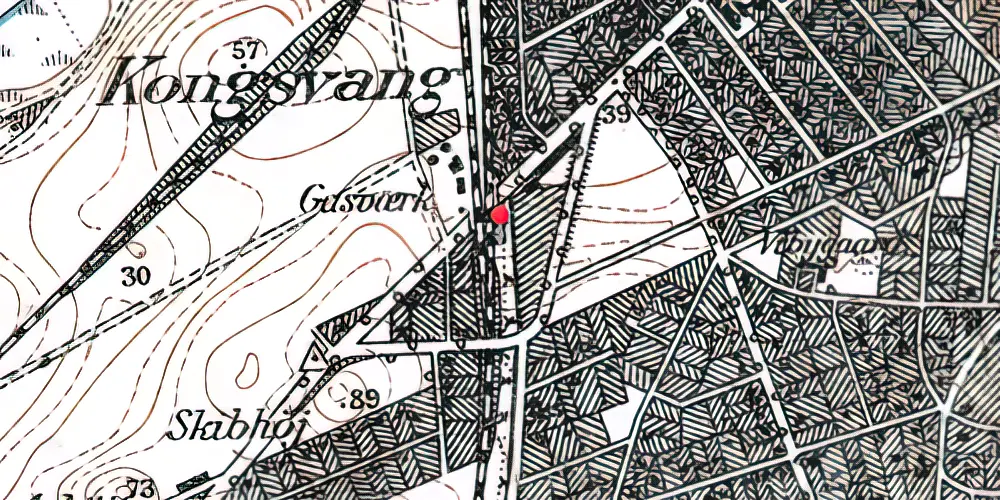 Historisk kort over Kongsvang Letbanestation 