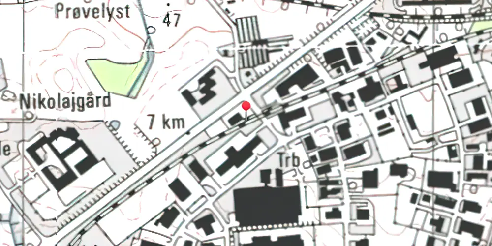 Historisk kort over Øllegårdsvej Letbanestation