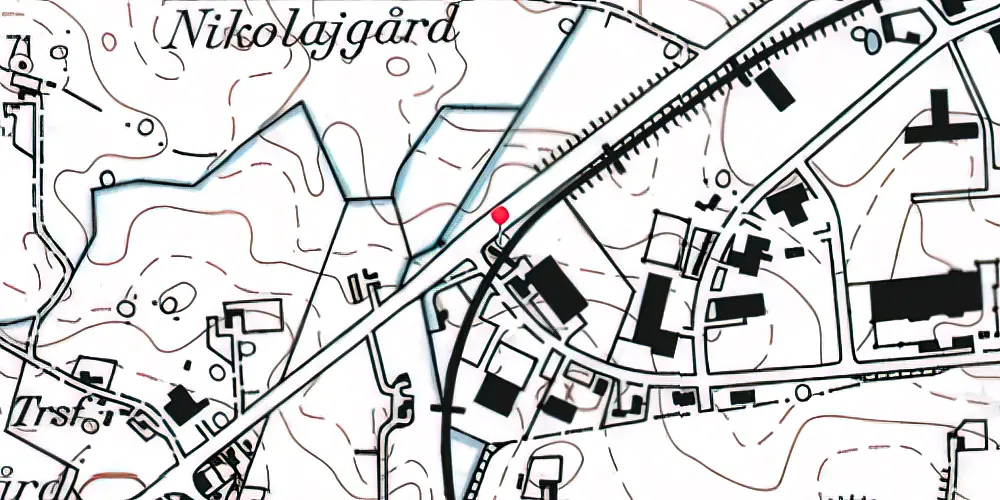 Historisk kort over Gunnar Clausensvej Letbanestation 