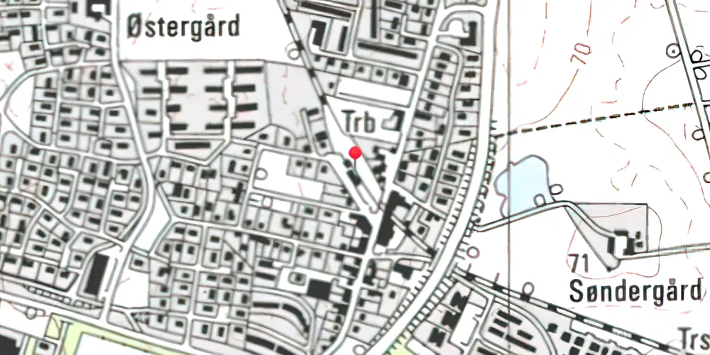 Historisk kort over Tranbjerg Letbanestation