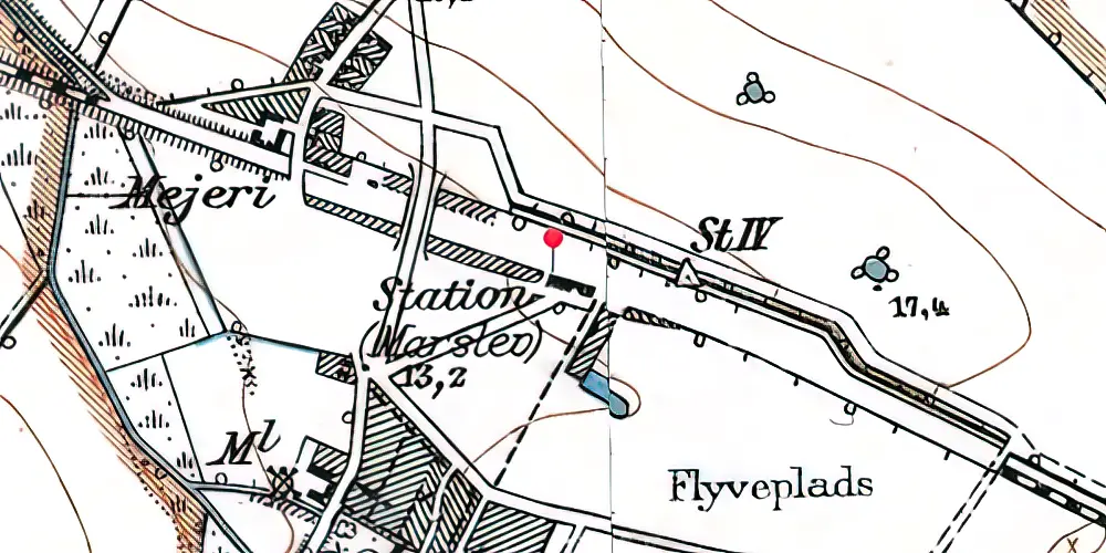 Historisk kort over Marslev Station