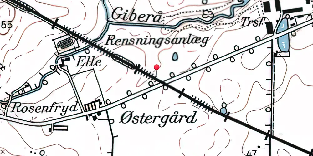 Historisk kort over Vilhelmsborg Letbanestation