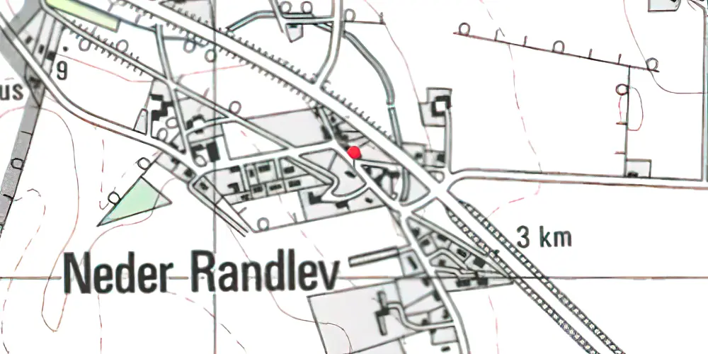 Historisk kort over Neder Randlev Station [1892-1939]