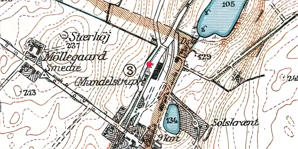 Historisk kort over Mundelstrup Station [1862-1972]