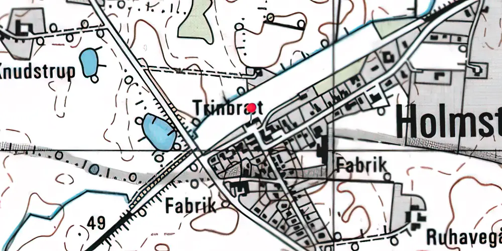 Historisk kort over Holmstrup Station [1890-1973]
