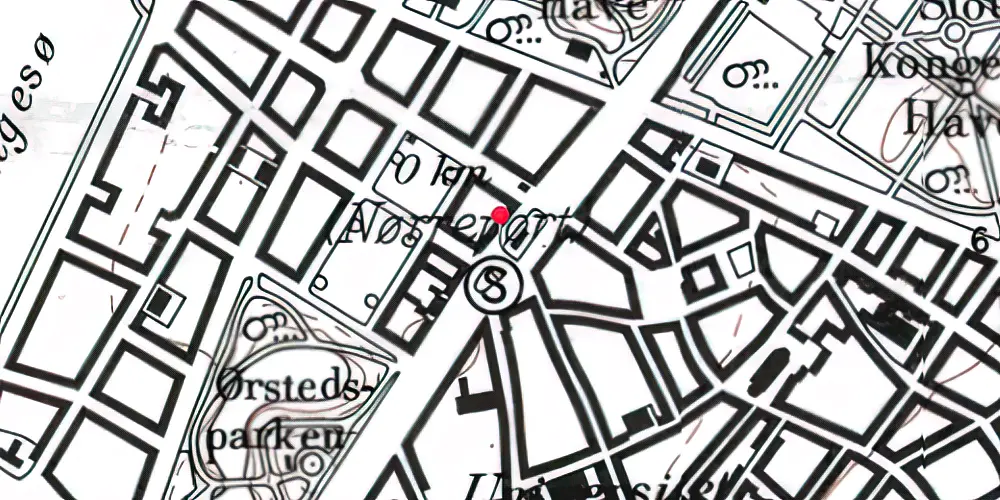 Historisk kort over Nørreport Billetsalgssted [1918-1934]
