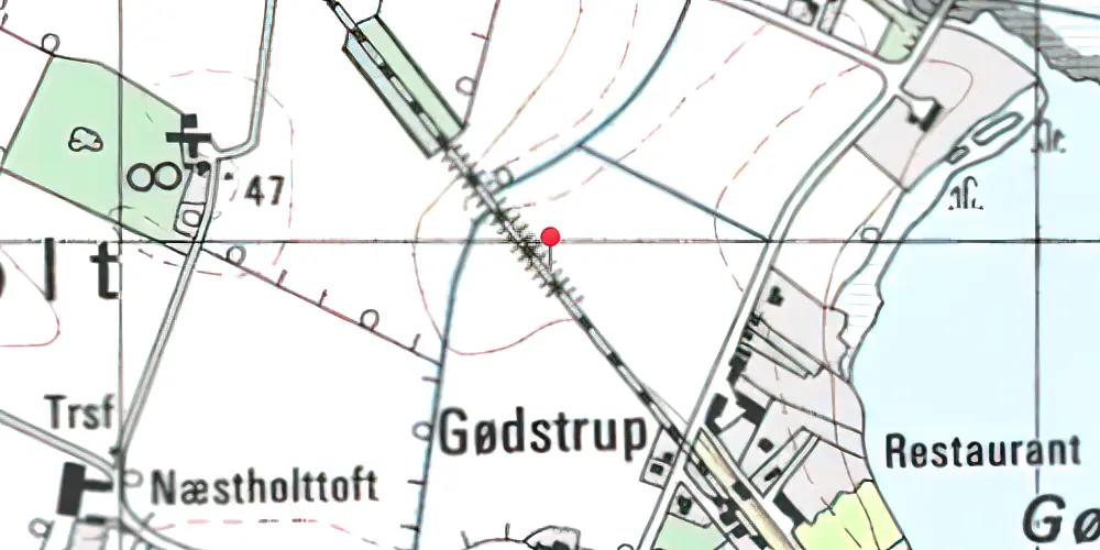 Historisk kort over Gødstrup Trinbræt
