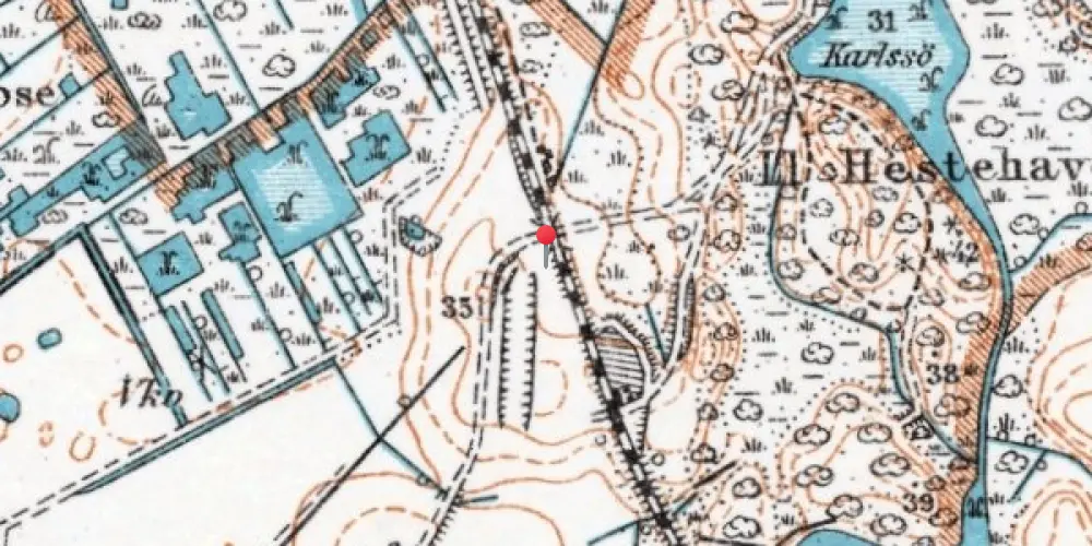 Historisk kort over Favrholm Trinbræt 