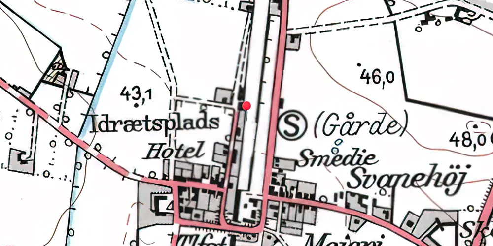 Historisk kort over Gårde Trinbræt 
