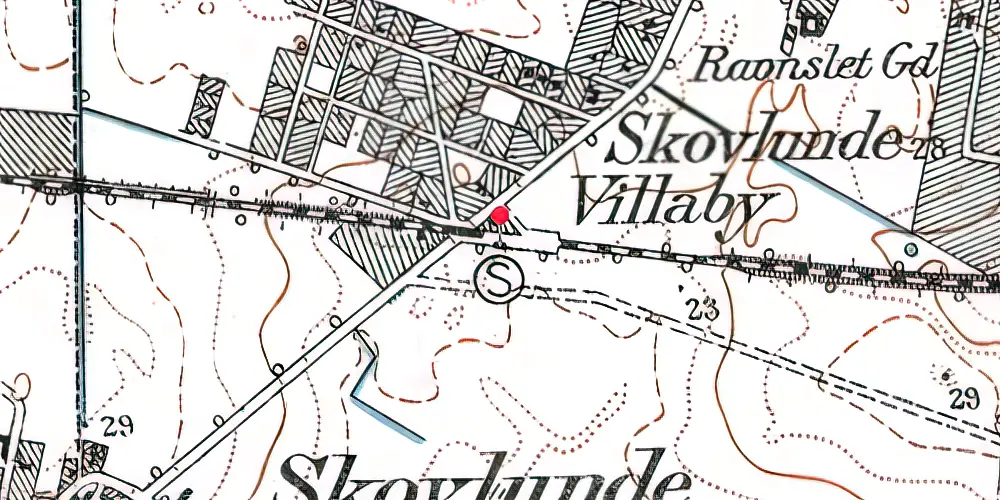Historisk kort over Skovlunde Billetsalgssted [1905-1949]