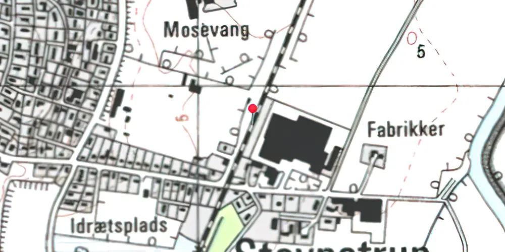 Historisk kort over Stevnstrup Teknisk Station