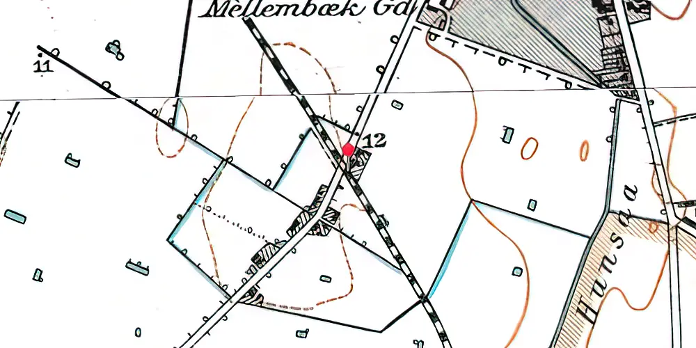 Historisk kort over Grimstrup (MBJ veteranbane) Trinbræt