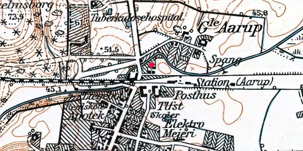 Historisk kort over Aarup Trinbræt