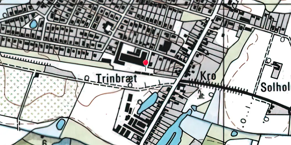 Historisk kort over Ullerslev Trinbræt med Sidespor [1973-1979]