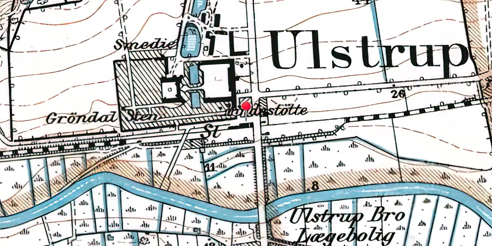 Historisk kort over Ulstrup Station [1870-1974]