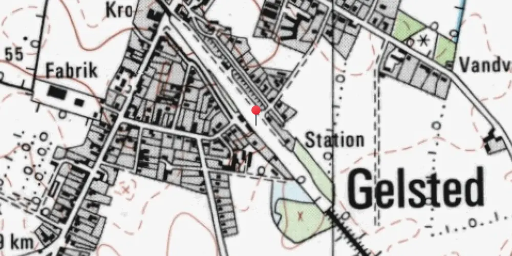Historisk kort over Gelsted Station