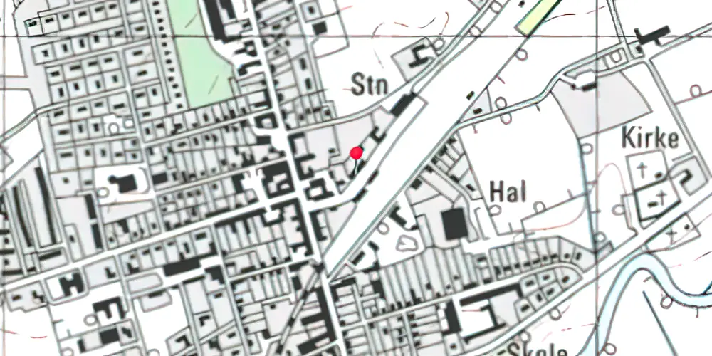 Historisk kort over Vemb Privatbanestation [1902-1959]