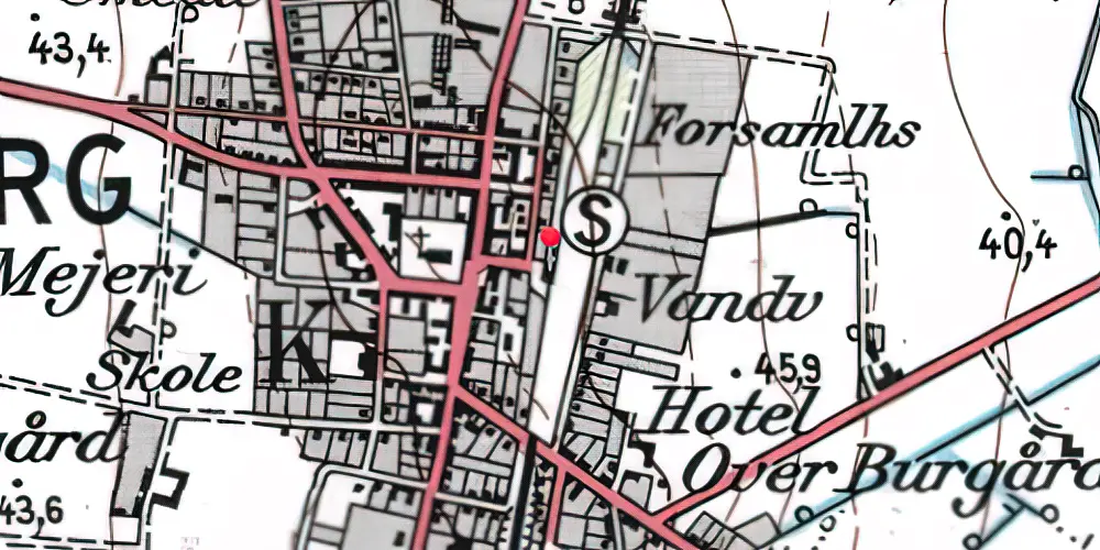 Historisk kort over Vildbjerg Station [1904-1972]