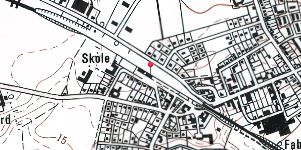 Historisk kort over Nørre Aaby Station