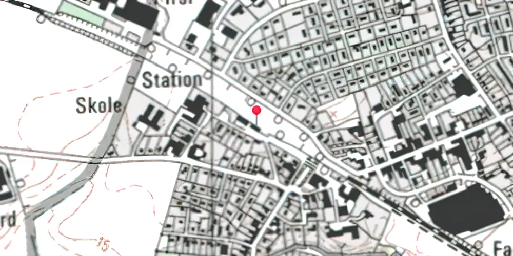 Historisk kort over Nørre Aaby Station