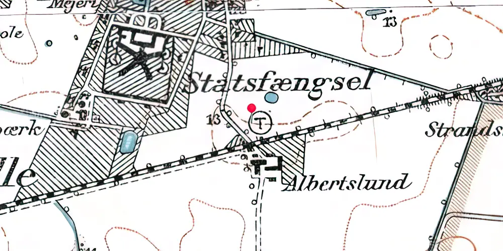 Historisk kort over Vridsløselille Fængsel Sidespor [1860-1931]