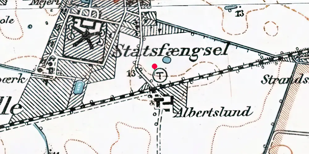 Historisk kort over Vridsløselille Fængsel Billetsalgssted [1931-1963]
