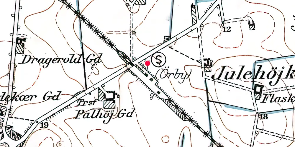 Historisk kort over Ørby Station [1924-1965]