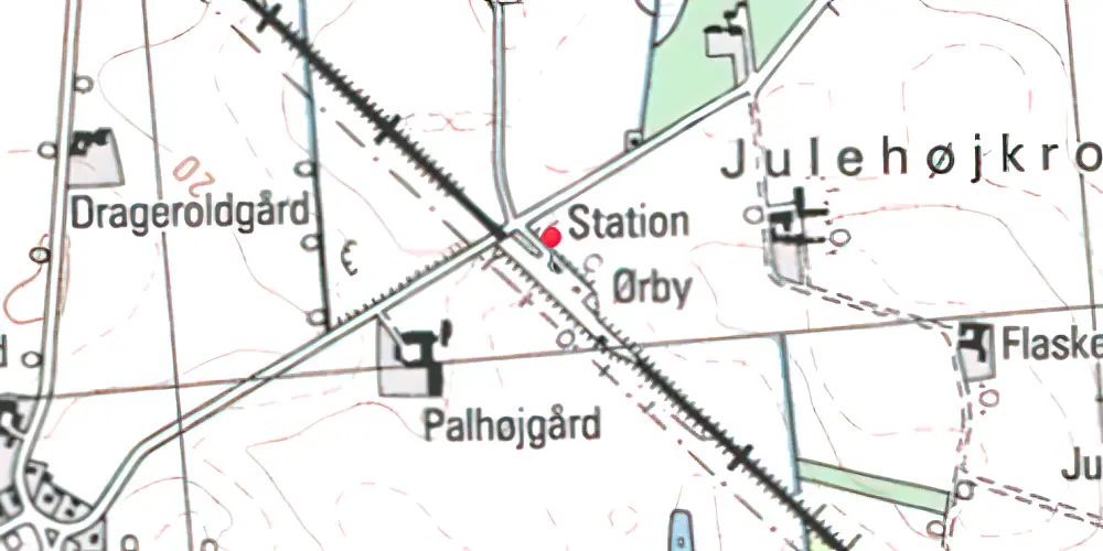 Historisk kort over Ørby Station [1924-1965]