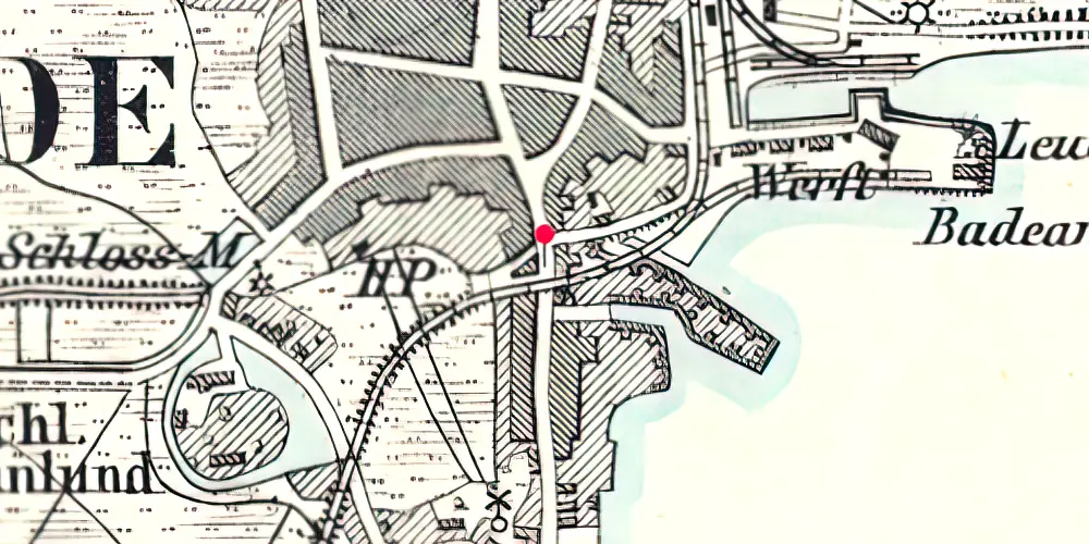 Historisk kort over Aabenraa Sønderport Holdeplads [1899-1920]