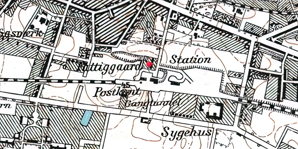 Historisk kort over Middelfart Station 
