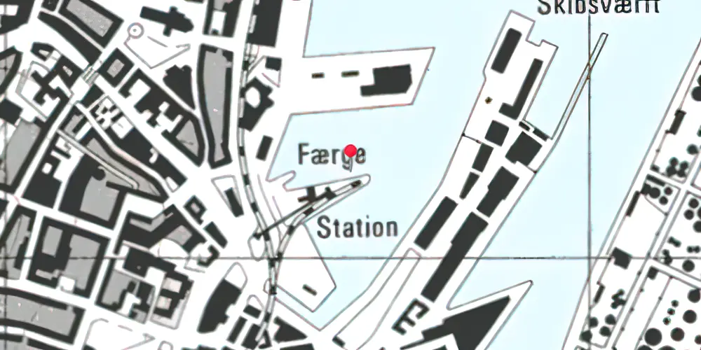 Historisk kort over Aarhus Havnestation