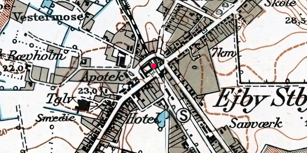 Historisk kort over Ejby Holdeplads [1865-1890]