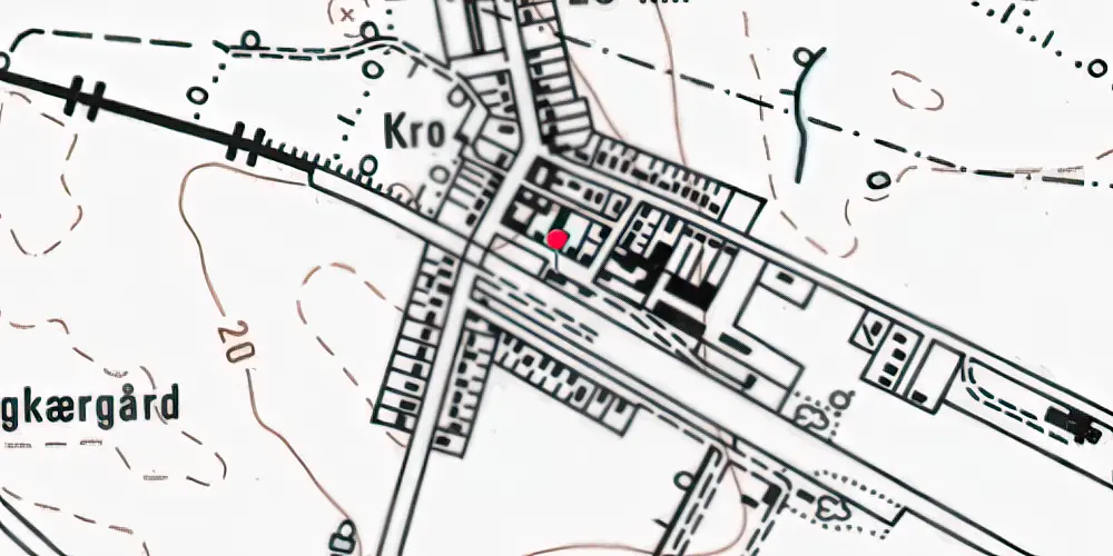 Historisk kort over Kavslunde Station [1865-1973]