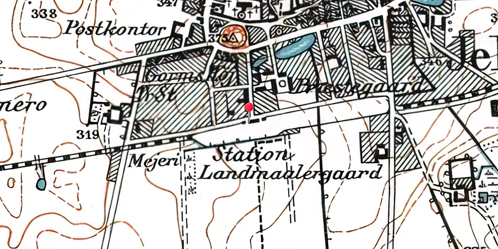 Historisk kort over Jelling Station [1894-1980]