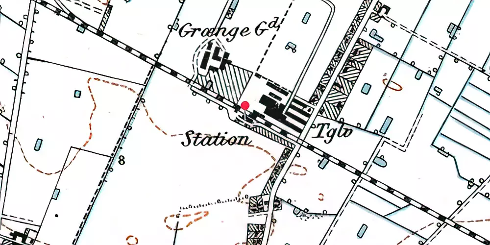 Historisk kort over Grænge Station [1921-1976]