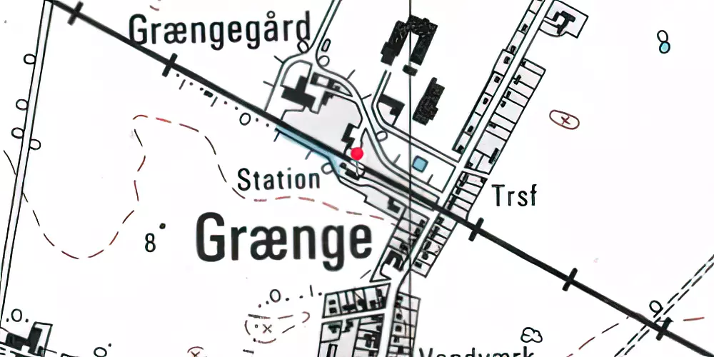 Historisk kort over Grænge Station [1874-1987]