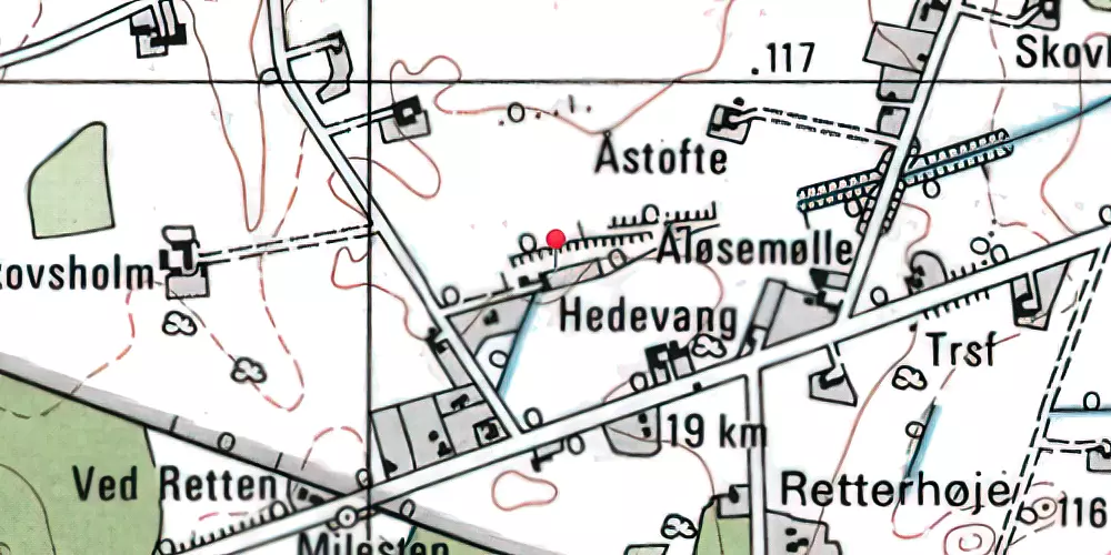 Historisk kort over Åløse Togfølgestation [1916-1921]
