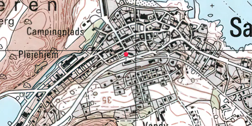 Historisk kort over Hammershus Station [1913-1914]