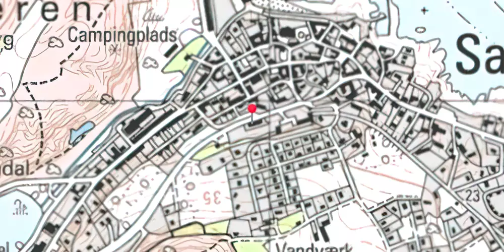 Historisk kort over Hammershus Station [1913-1914]
