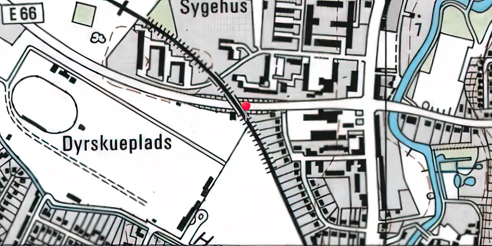 Historisk kort over Odense Sygehus Trinbræt 