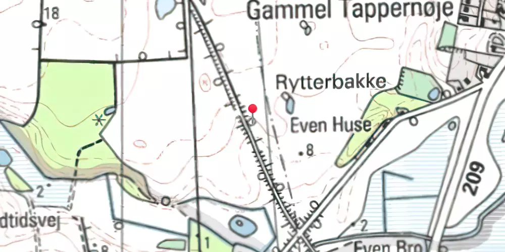 Historisk kort over Bredeshave Roesidespor
