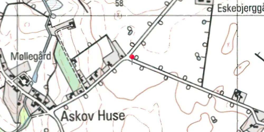 Historisk kort over Askov Huse Sidespor [1913-1924]