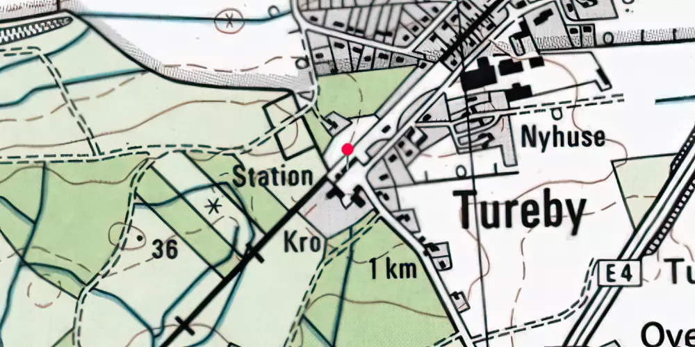 Historisk kort over Tureby Station [1870-2015]