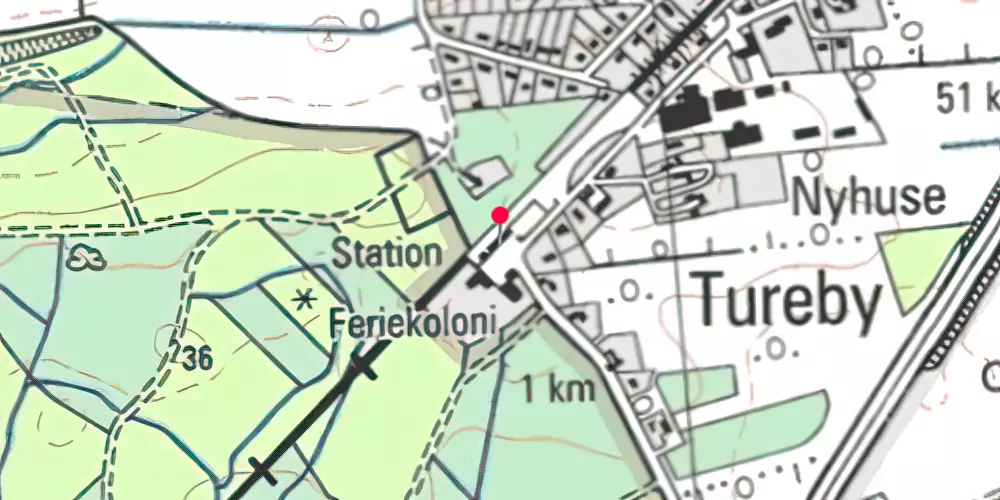 Historisk kort over Tureby Station [1870-2015]