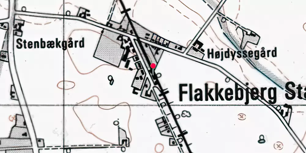 Historisk kort over Flakkebjerg Station [1892-1966]