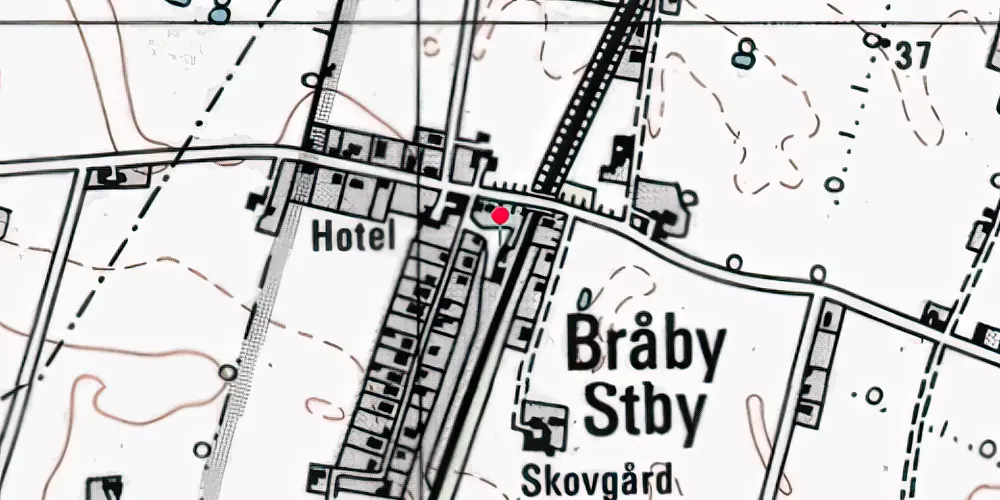 Historisk kort over Bråby Station [1924-1960]